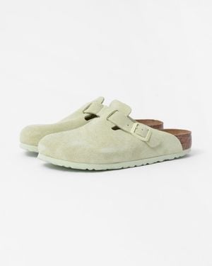 Birkenstock Boston Suede Leather Clogs - White