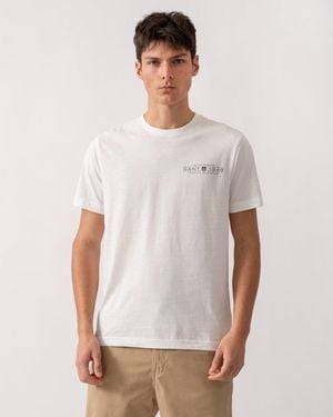 GANT Short Sleeve Printed Graphic T-Shirt - White