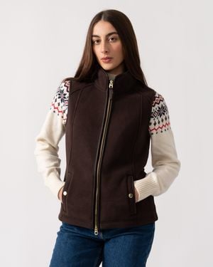 Joules Heritage Fleece Gilet - Brown