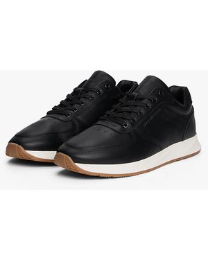 Tommy Hilfiger Premium Leather Fine Cleat Hybrid Trainers - Black