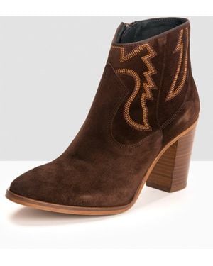 Kanna Adele Suede Ankle Boots - Brown