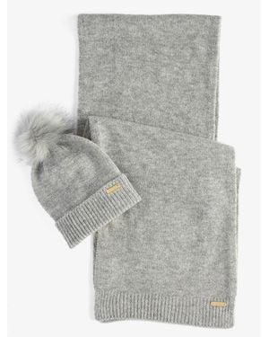 Barbour Sparkle Beanie/Scarf - Grey