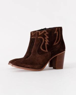 Kanna Adele Suede Ankle Boots - Brown