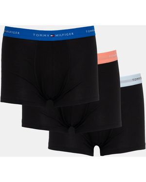 Tommy Hilfiger 3-Pack Logo Waistband Trunks - Black