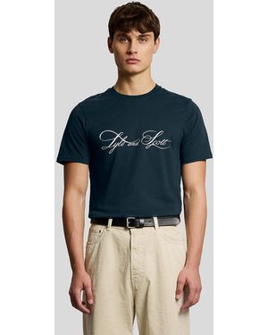 Lyle & Scott Superfine Cotton Graphic Logo T-Shirt - Blue