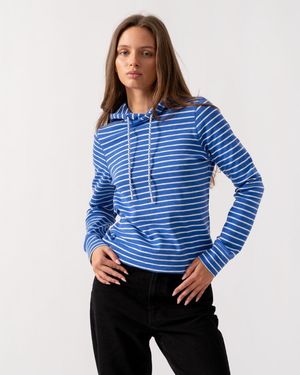 Joules Marlston Striped Pullover Hoodie - Blue