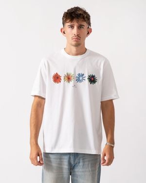 Paul Smith Ps Casual Fit Short Sleeve Flowers T-Shirt - White