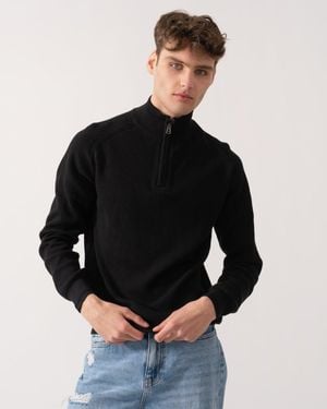 Belstaff Guide Quarter Zip Jumper - Black