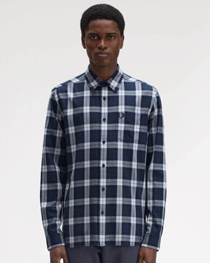 Fred Perry Tartan Twill Shirt - Blue