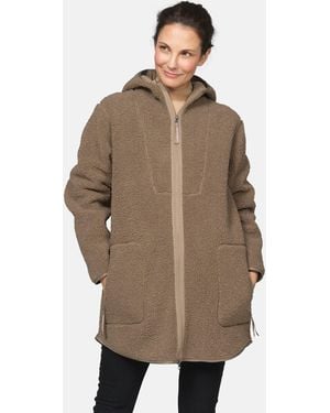 Ilse Jacobsen Bonded Pile Hooded Jacket - Brown