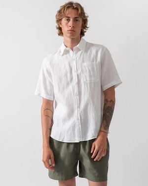 COLORFUL STANDARD Short Sleeve Linen Shirt - White