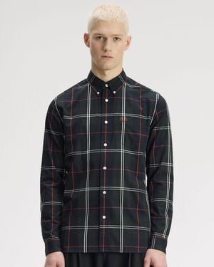 Fred Perry Poplin Tartan Shirt - Blue