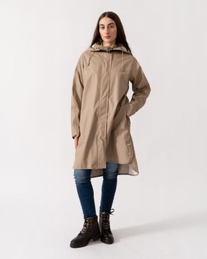 Ilse Jacobsen Rain A-Line Rubberised Raincoat - Natural