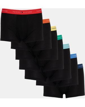 Tommy Hilfiger 7-Pack Logo Waistband Trunks - Black