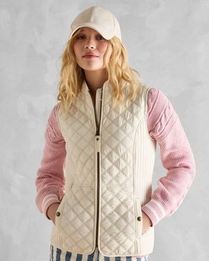 Joules Minx Diamond Quilt Gilet - Natural