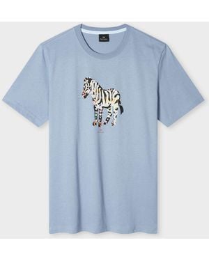 Paul Smith Ps Regular Fit Large Zebra Logo T-Shirt - Blue