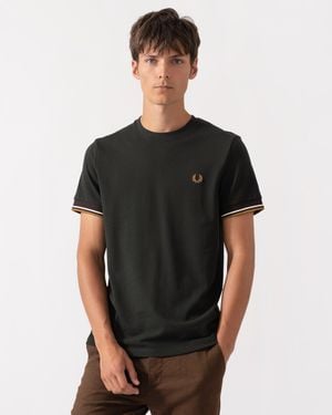 Fred Perry Twin Tipped Cuff T-Shirt - Black