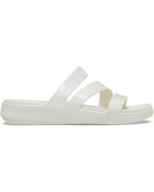 Crocs™ Getaway Patent Strappy; Chalk - Black