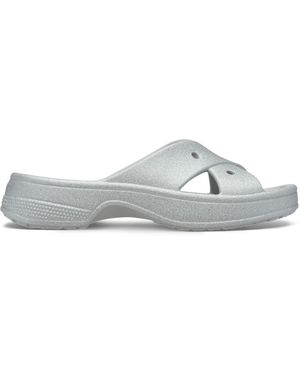 Crocs™ Classic Glitter Cross Strap - White
