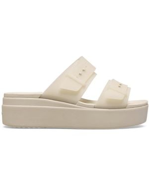 Crocs™ Brooklyn Buckle Frosted Low Wedge - Black