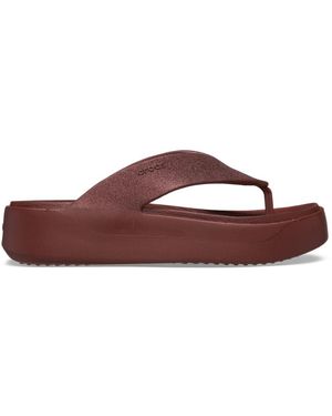 Crocs™ Getaway Platform Glitter Flip; Dark Clay - Brown