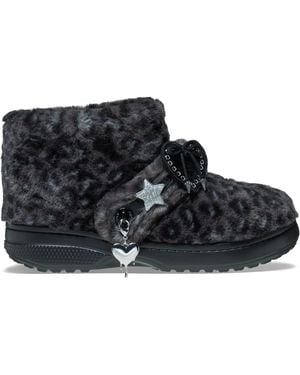 Crocs™ Classic Unfurgettable Leopard Boot - Black