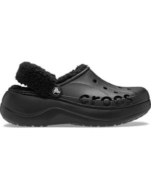 Crocs™ | damen | baya platform fuzz strap lined | clogs | | 41 - Schwarz