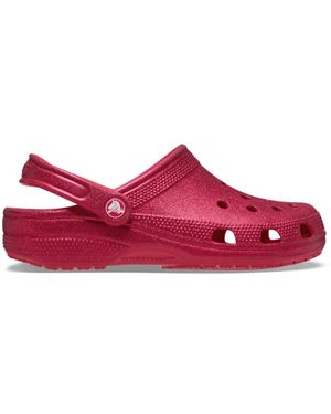 Crocs™ Classic Glitter Sabots Digital Raspberry Glitter - Rouge