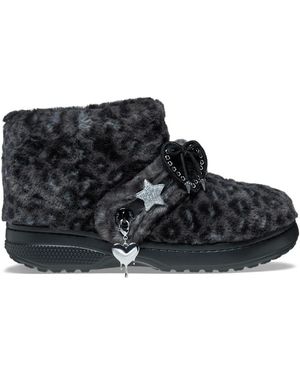 Crocs™ Classic Unfurgettable Leopard Boot - Black