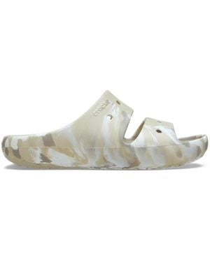 Crocs™ Classic Marbled Sandal V2; Bone Multi - Black