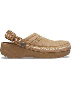 Crocs™ Crafted Vegan Suede Stitch Sabots Sepia - Noir