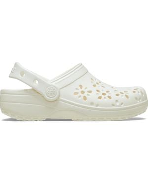 Crocs™ Classic Floral Cut-Out Clog; Chalk - Black
