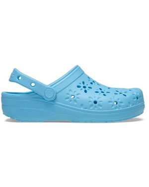Crocs™ Classic Floral Cut-Out Clog; Tinted Glass - Blue