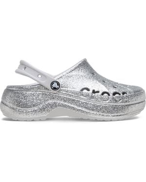 Crocs™ Baya Platform Glitter Sabots Femmes - Noir
