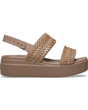 Crocs™ Brooklyn Woven Sparkle Low Wedge - Black