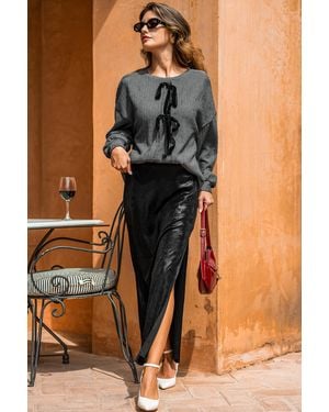 CUPSHE Gonna Lunga Nera Eclipse - Blu