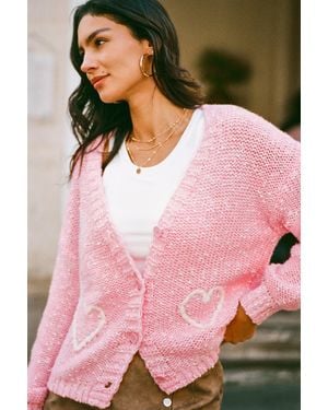 CUPSHE Cárdigan Corazón De Bichito Amoroso - Rosa