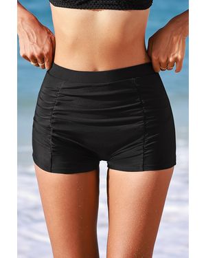 CUPSHE Pantaloncini Da Bagno Neri A Vita Alta Con Controllo Della Pancia - Nero
