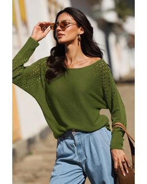 CUPSHE Meadow Morning Groene Trui