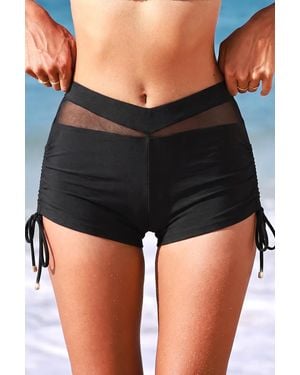 CUPSHE Parte Inferior De Traje De Baño Para Mujeres Que Florecen Tardíamente - Negro
