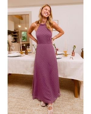 CUPSHE Vestido Largo De Lunares "What A Night" - Rosa