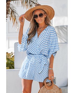 CUPSHE Mono Ornamentado Con Perspectiva - Azul