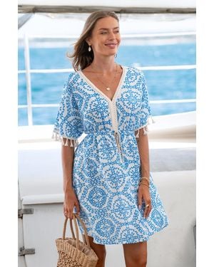 CUPSHE Minivestido Ornamentado De Good Karma - Azul