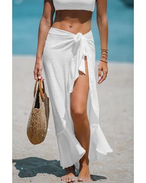 CUPSHE Pareo Maxi Transparente Con Volantes - Azul