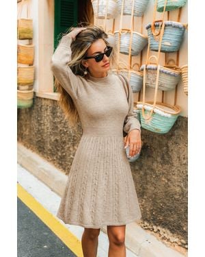 CUPSHE Vestido Corto De Punto Neutro De Good Things - Multicolor