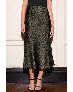 CUPSHE Falda De Cintura Alta Con Estampado De Leopardo - Negro