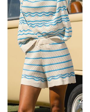 CUPSHE Pantaloncini Copricostume A Righe Good Feeling - Blu