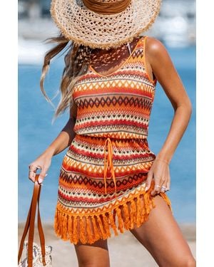 CUPSHE Vestido Mini A Rayas Kiln It - Naranja