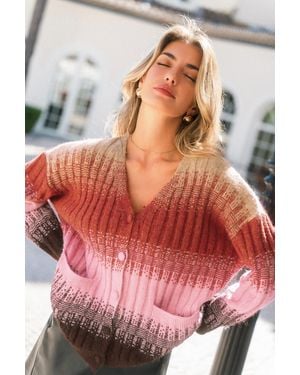 CUPSHE Cárdigan A Rayas Big Softie - Rosa