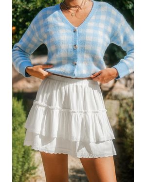 CUPSHE Minifalda Blanca Desenfadada - Azul